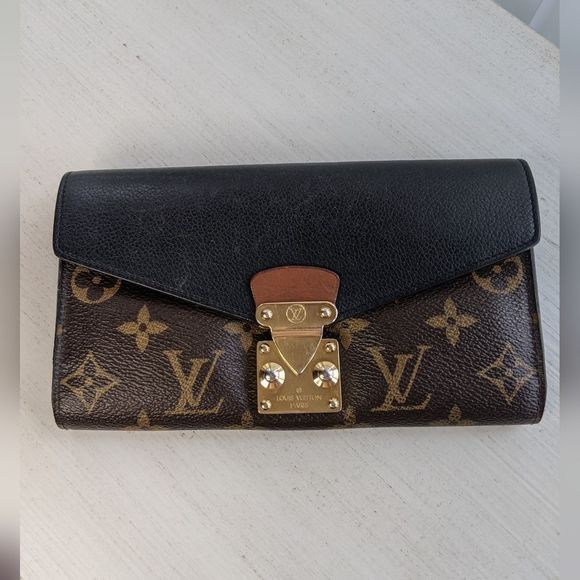Louis Vuitton Handbags - Louis Vuitton Black Monogram Canvas And Leather Pallas Wallet